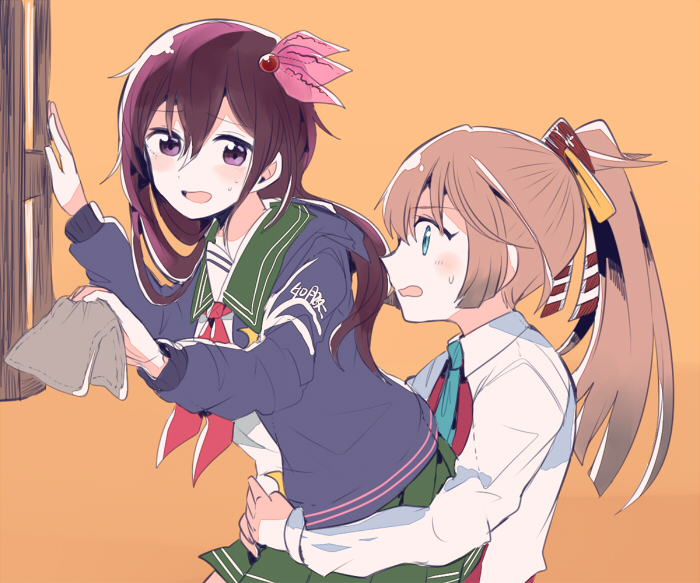 kisaragi, kazagumo, and kisaragi kai ni (kantai collection) drawn by itomugi-kun
