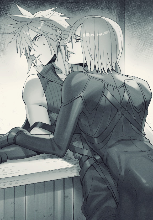 cloud strife and kadaj (final fantasy and 2 more) drawn by jou_(mono)