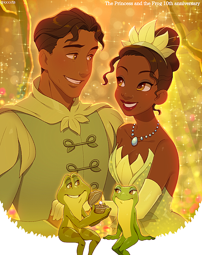 tiana and prince naveen (the princess and the frog) drawn by kiri_futoshi