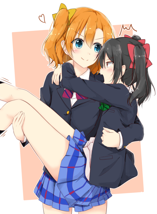 yazawa nico and kosaka honoka (love live! and 1 more) drawn by shiina_kuro