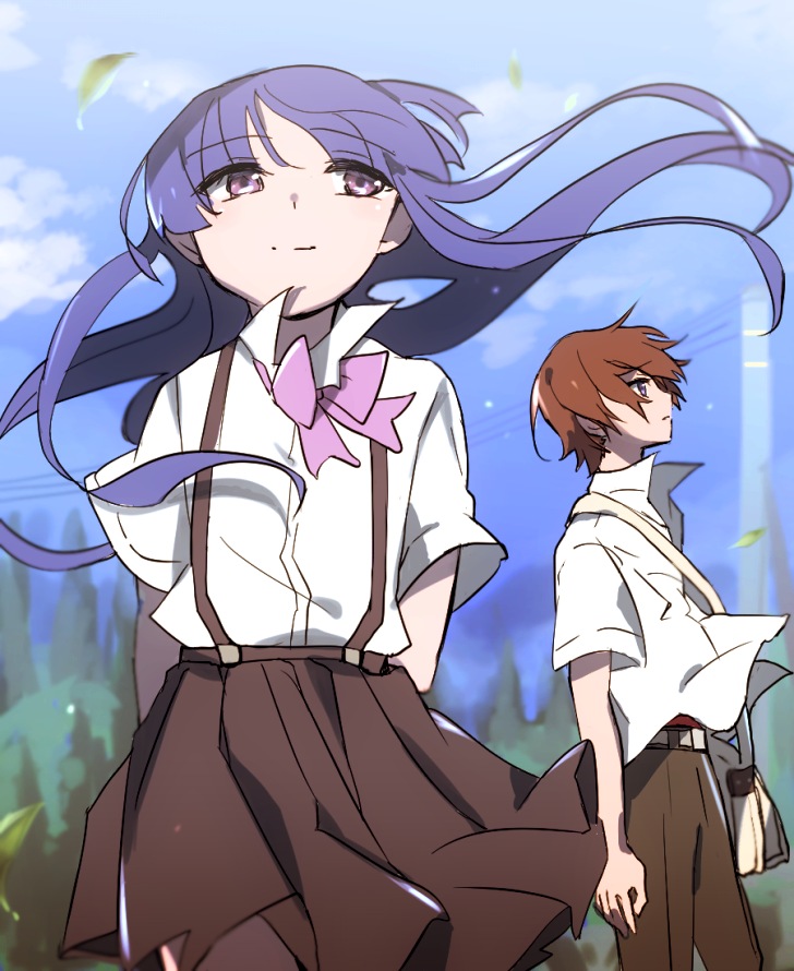 furude rika and maebara keiichi (higurashi no naku koro ni) drawn by hiiragi_fuyuki