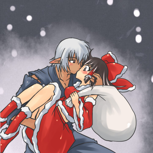 hakurei reimu and buront (touhou and 3 more) drawn by koraku_gekki