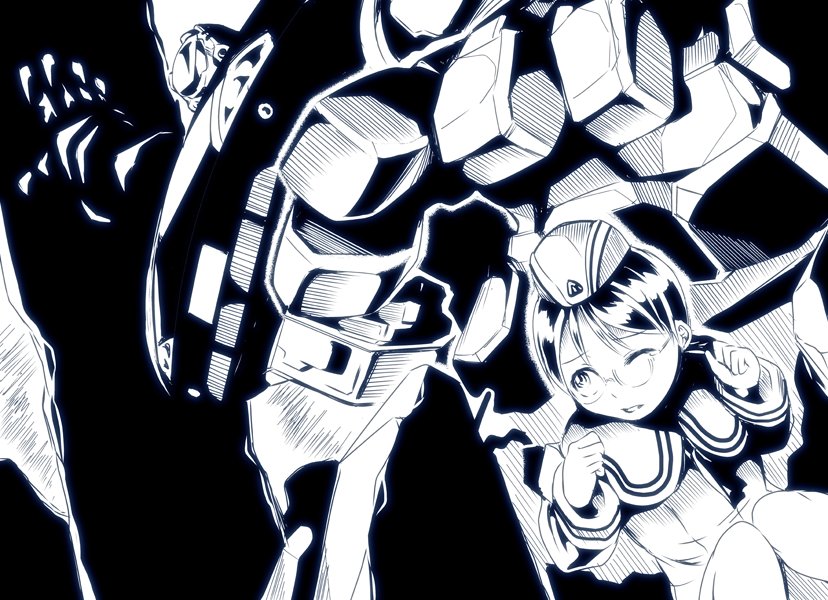 hitotonari atari and autorooper (transformers and 1 more) drawn by kamizono_(spookyhouse)