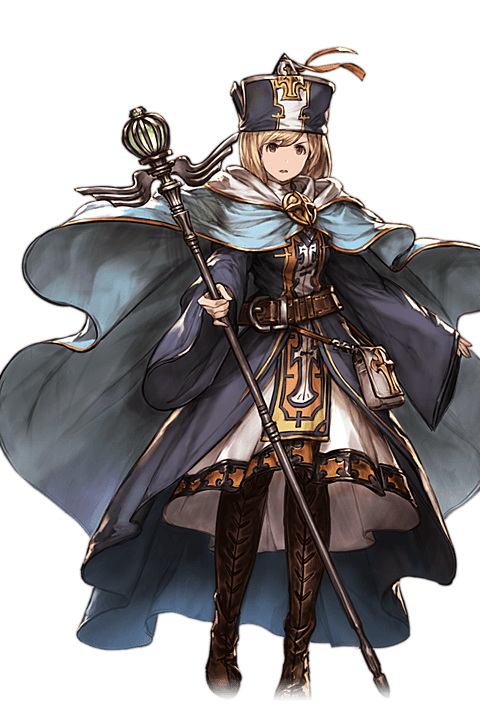 djeeta and cleric (granblue fantasy) drawn by minaba_hideo