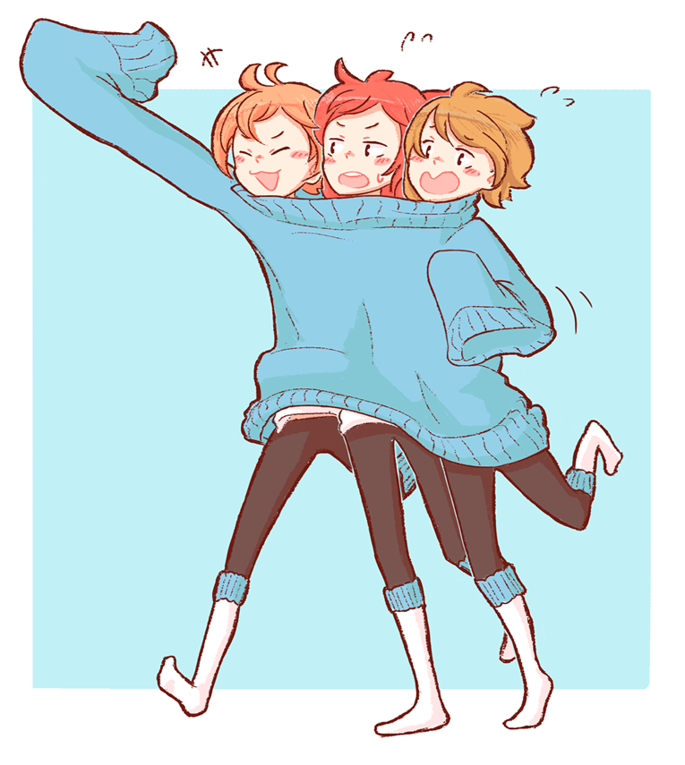 nishikino maki, hoshizora rin, and koizumi hanayo (love live! and 1 more) drawn by friedbun