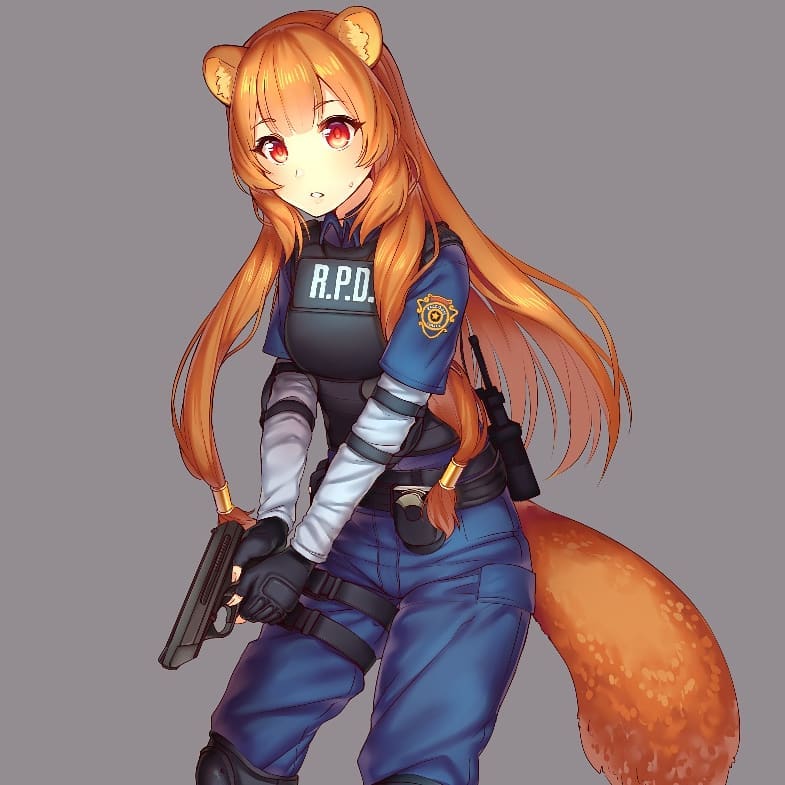 raphtalia and leon s. kennedy (resident evil and 2 more) drawn by bsapricot
