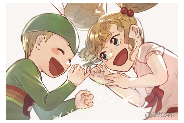 yopop and djem (konjiki no gash!!) drawn by otton
