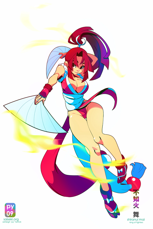 shiranui mai (the king of fighters and 1 more) drawn by ashleigh_hetrick