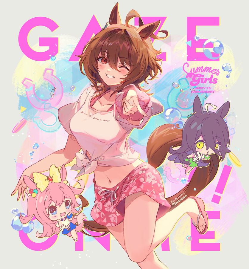 agnes tachyon, manhattan cafe, and agnes digital (umamusume) drawn by welchino