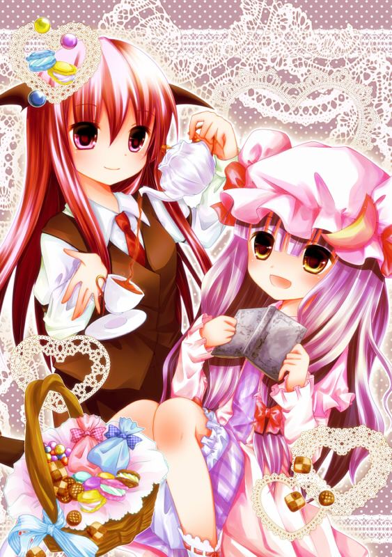 patchouli knowledge and koakuma (touhou) drawn by murasaki_(murasakiiro_no_yoru)