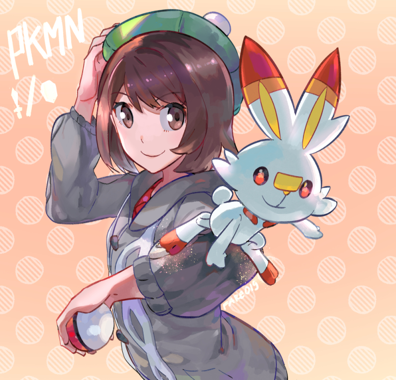 gloria and scorbunny (pokemon and 1 more) drawn by fare