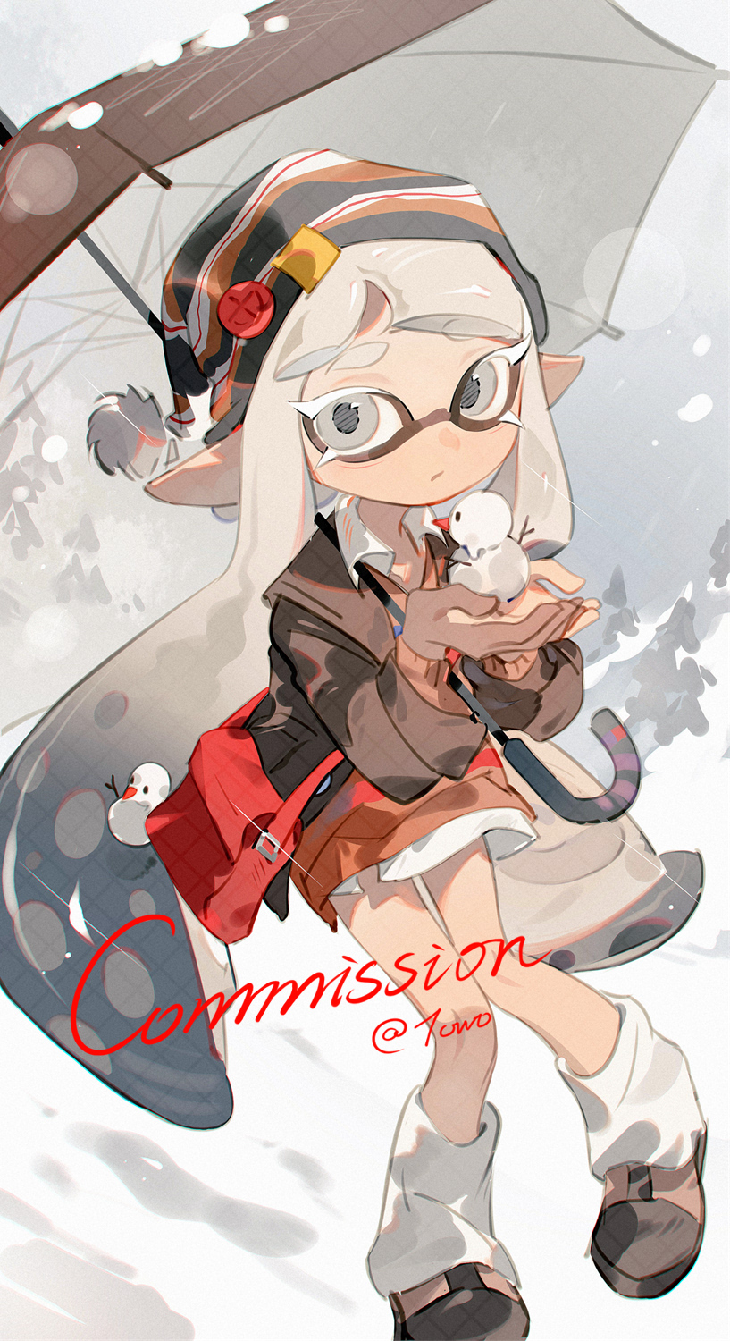 inkling player character and inkling girl (splatoon) drawn by towo_nita