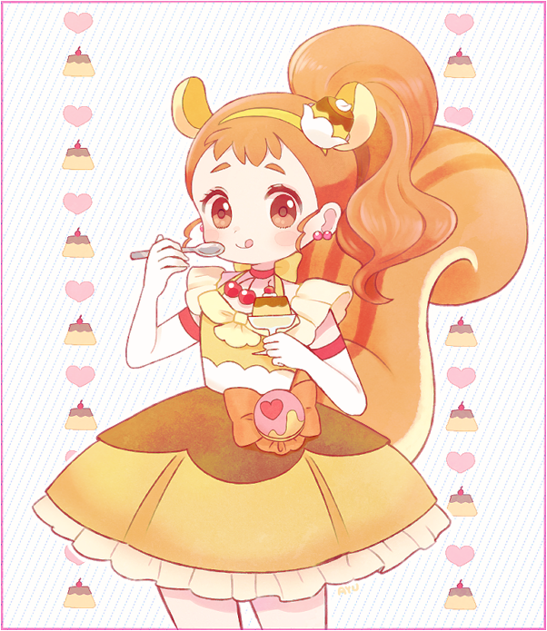 arisugawa himari and cure custard (precure and 1 more) drawn by ayu_(mog)