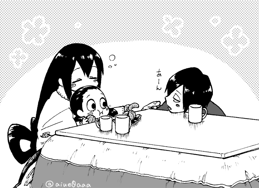 asui tsuyu, asui satsuki, and asui samidare (boku no hero academia) drawn by aiue0