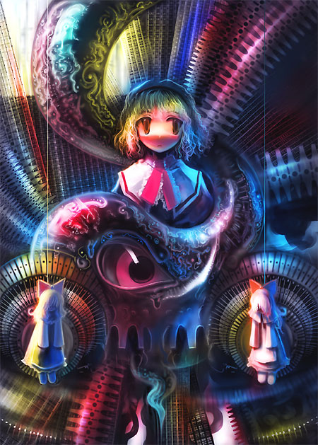 alice margatroid and hourai doll (touhou) drawn by tanaka_ken'ichi