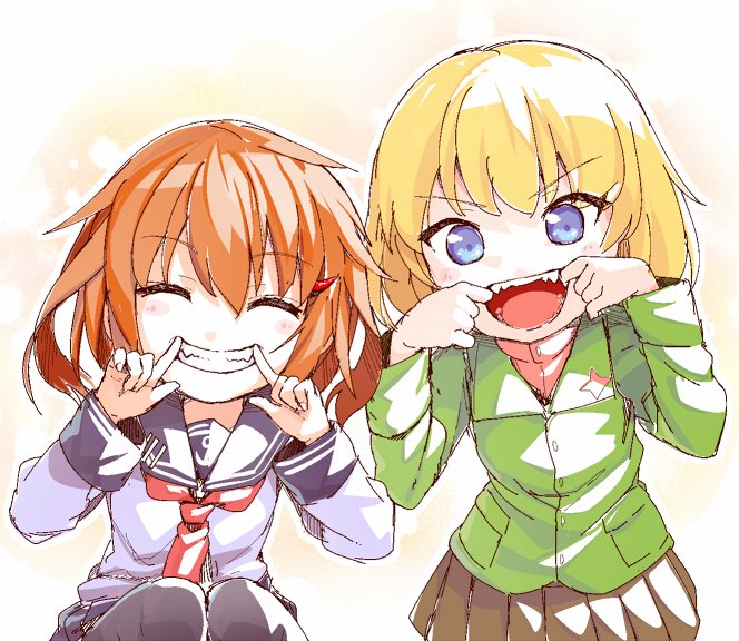 ikazuchi and katyusha (kantai collection and 1 more) drawn by magenta_(atyana)