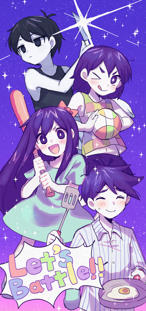 omori, aubrey, kel, and hero (omori) drawn by xox_xxxxxx