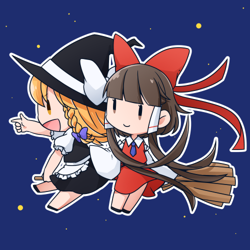 hakurei reimu and kirisame marisa (touhou) drawn by monoelegy