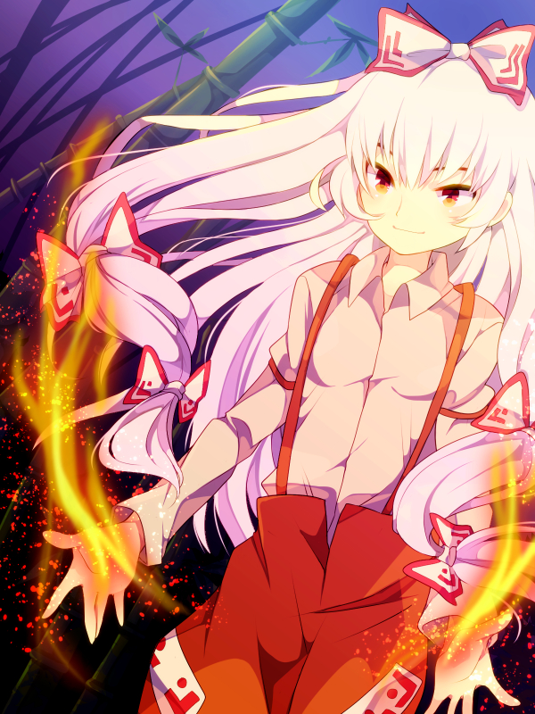 fujiwara no mokou (touhou) drawn by noboritoro