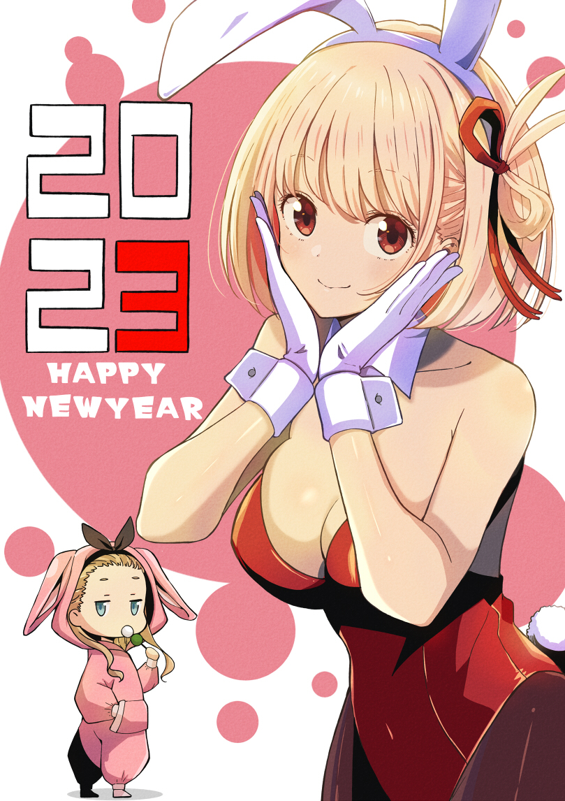 nishikigi chisato and kurumi (lycoris recoil) drawn by k_gochinko