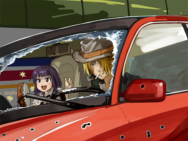 yamada aoi and satou jun (working!!) drawn by maku_(wasabishock)