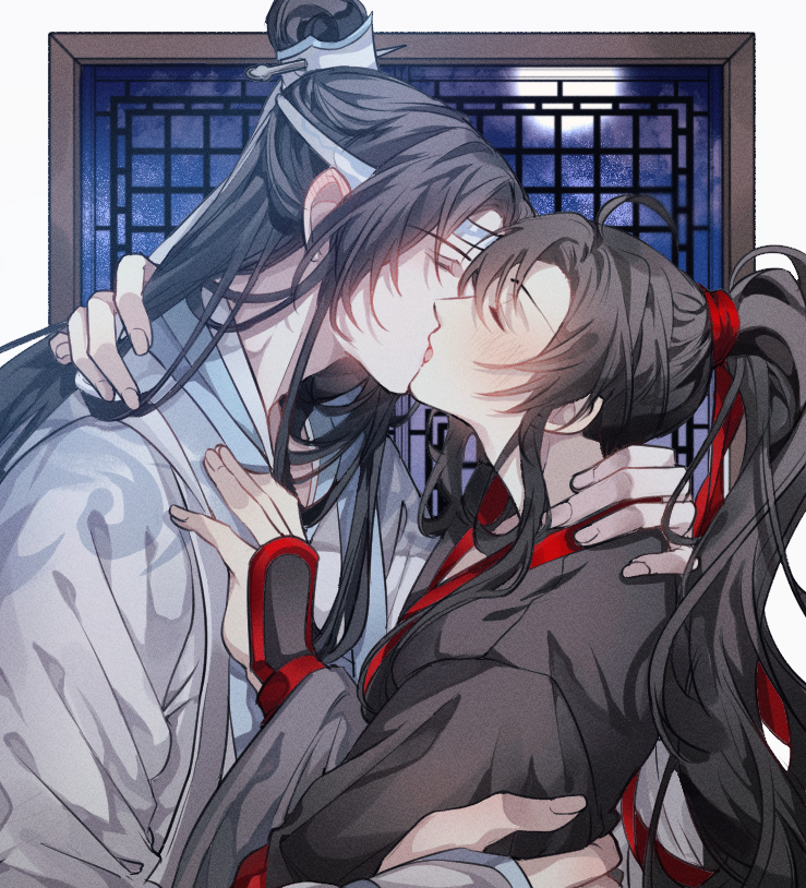 wei wuxian and lan wangji (modao zushi) drawn by ronpu_cooing