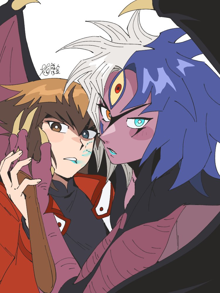 yuki judai and yubel (yu-gi-oh! and 1 more) drawn by yobimasen