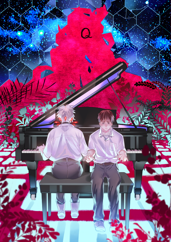 ikari shinji and nagisa kaworu (neon genesis evangelion and 2 more) drawn by a821
