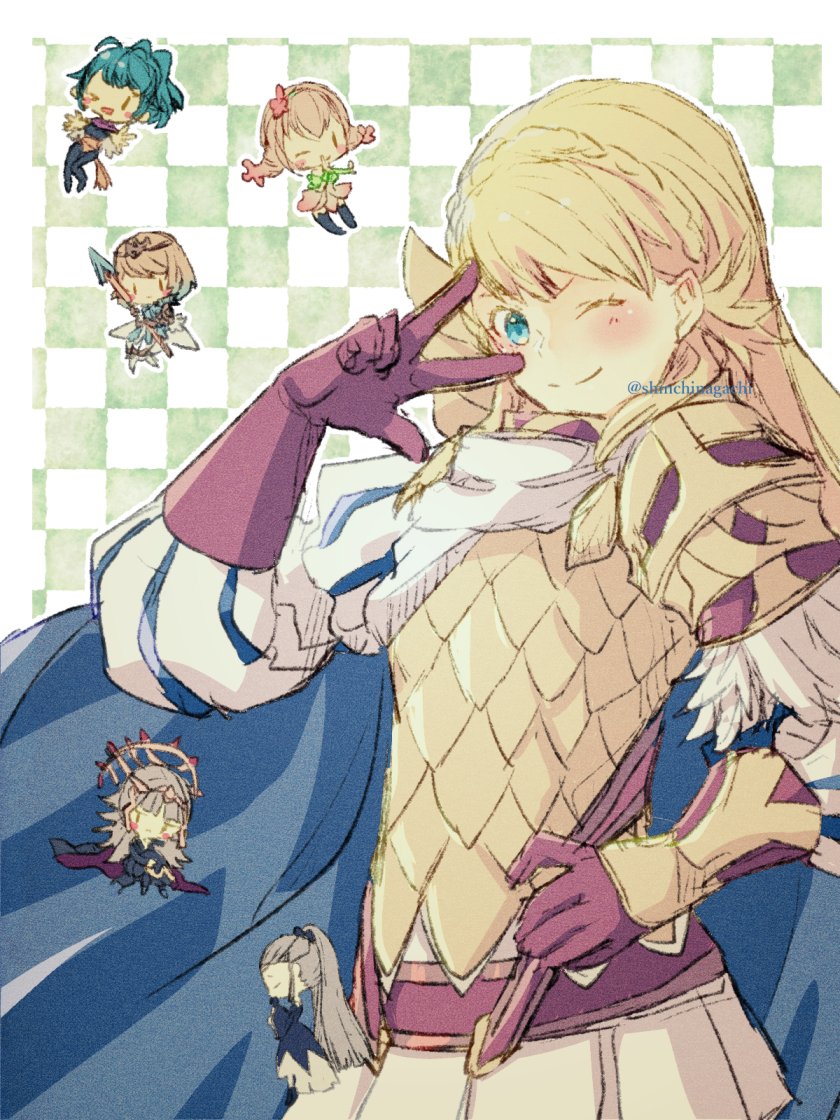 sharena, fjorm, veronica, eir, peony, and 1 more (fire emblem and 1 more) drawn by nishimura_(shinchinagachi)