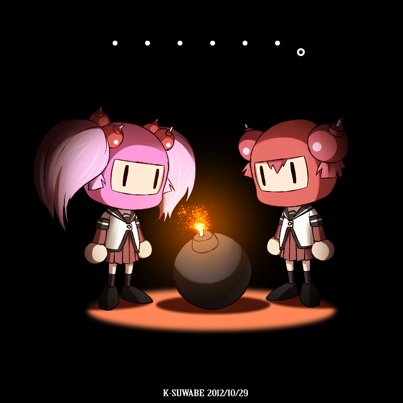 akaza akari and yoshikawa chinatsu (yuruyuri and 1 more) drawn by k-suwabe