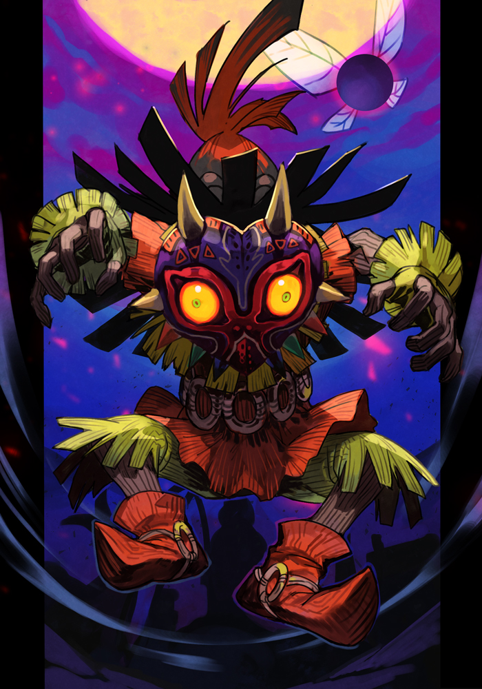 majora, skull kid, and tael (the legend of zelda and 1 more) drawn by hungry_clicker
