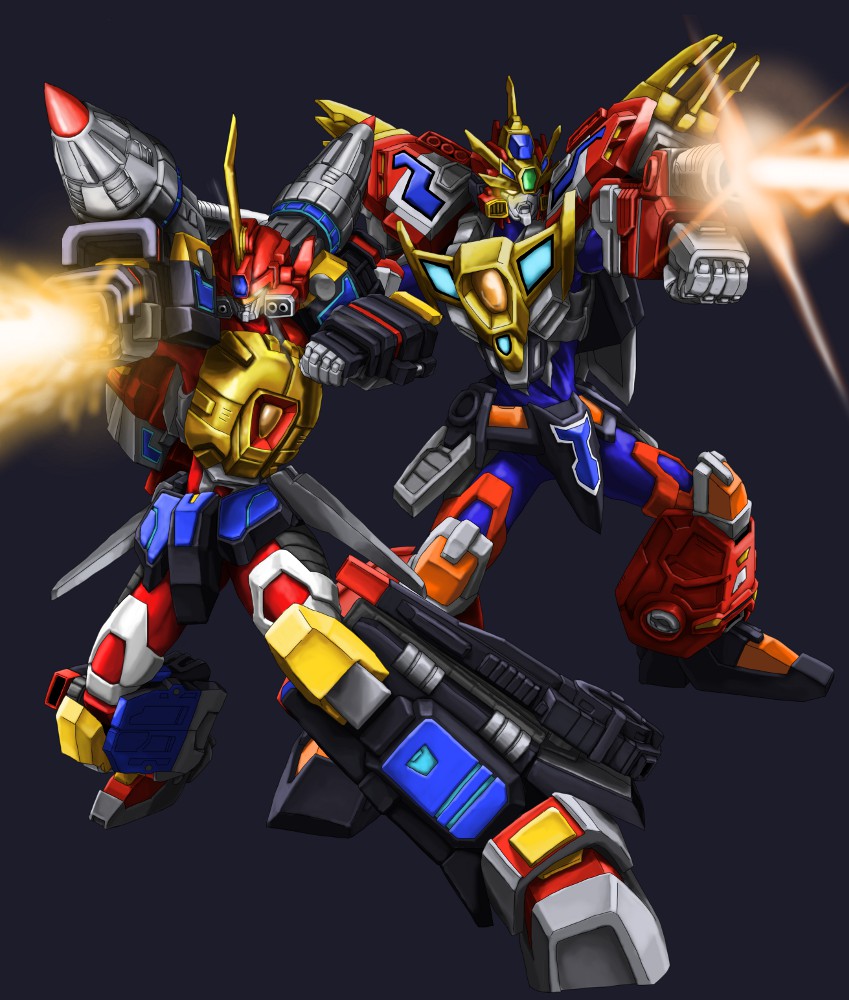 gridman, king gridman, thunder gridman, and gridman sigma (denkou choujin gridman and 1 more) drawn by .hum