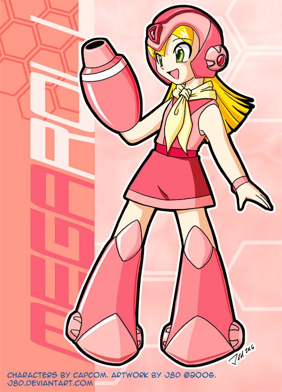 roll (mega man and 1 more) drawn by j8d