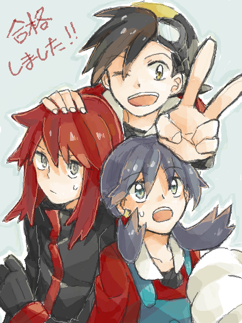 ethan, silver, and kris (pokemon and 1 more) drawn by nagase_(tegaki)