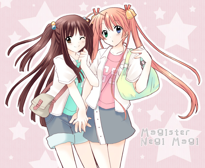 kagurazaka asuna and konoe konoka (mahou sensei negima!) drawn by yuuma_(omaeno_meinichi)
