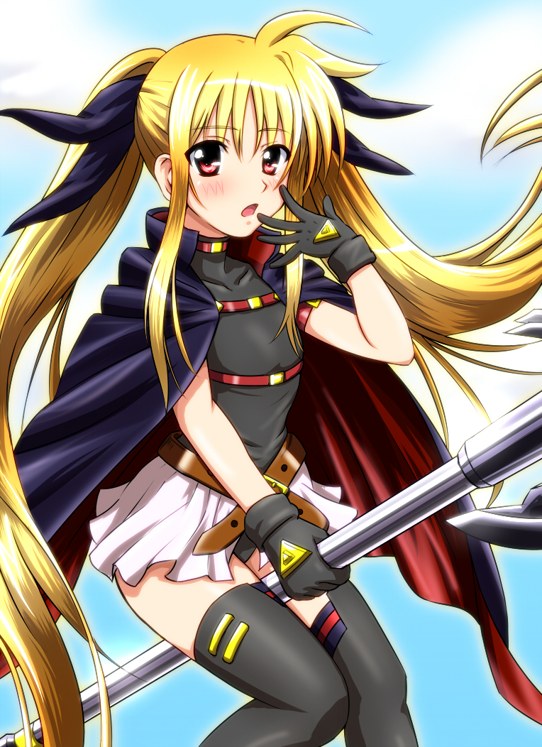 fate testarossa and bardiche (lyrical nanoha and 2 more) drawn by diesel-turbo