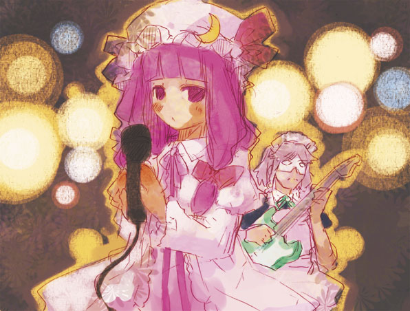 izayoi sakuya and patchouli knowledge (touhou) drawn by momiji_mao