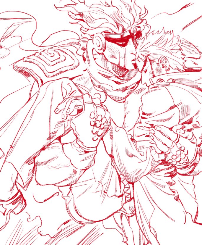 kujo jotaro and star platinum (jojo no kimyou na bouken and 1 more) drawn by nojamman