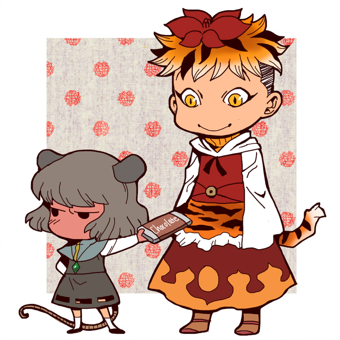 nazrin and toramaru shou (touhou) drawn by onikobe_rin