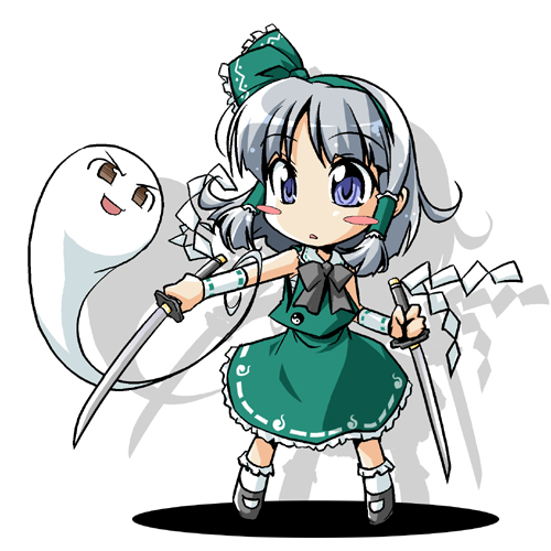 hakurei reimu and konpaku youmu (touhou) drawn by nino_(ninouchi_irazu)