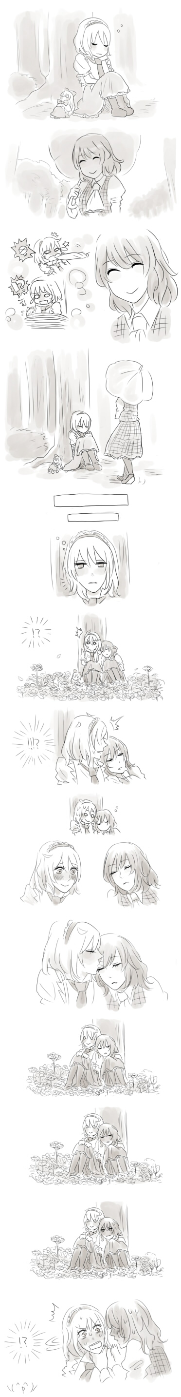 alice margatroid, kazami yuuka, and shanghai doll (touhou) drawn by mebaru_to_tonari