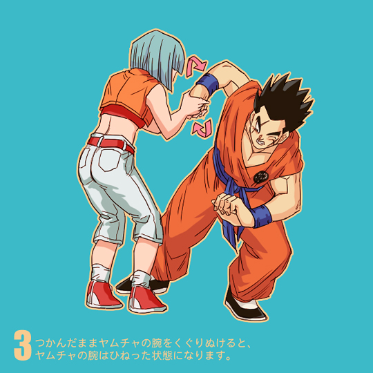 bulma and yamcha (dragon ball and 1 more) drawn by origami_(red)