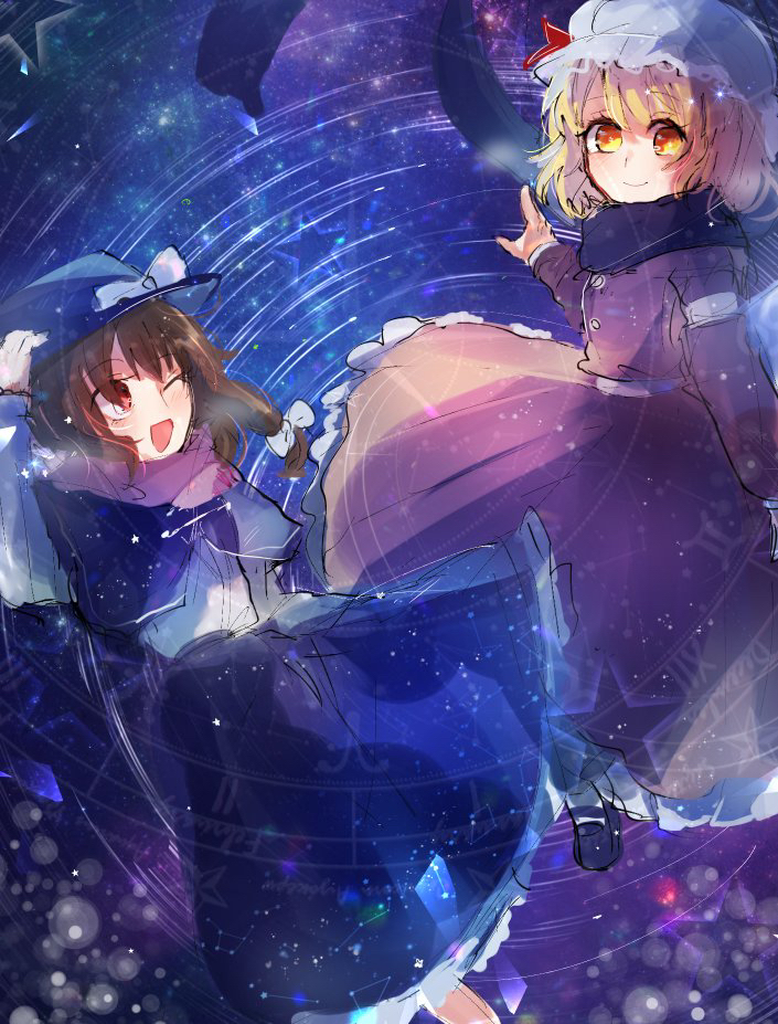 usami renko and maribel hearn (touhou) drawn by moyashi_(oekaki_touhou)
