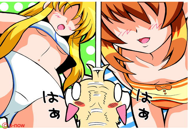 fate testarossa, takamachi nanoha, and yuuno scrya (lyrical nanoha and 1 more) drawn by s-now