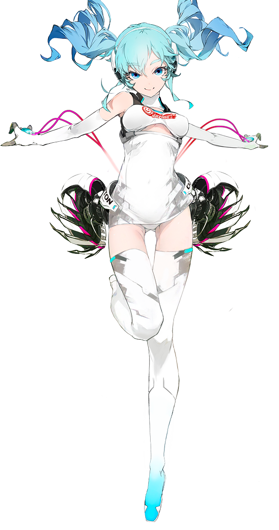 hatsune miku and racing miku (vocaloid and 2 more) drawn by oguchi
