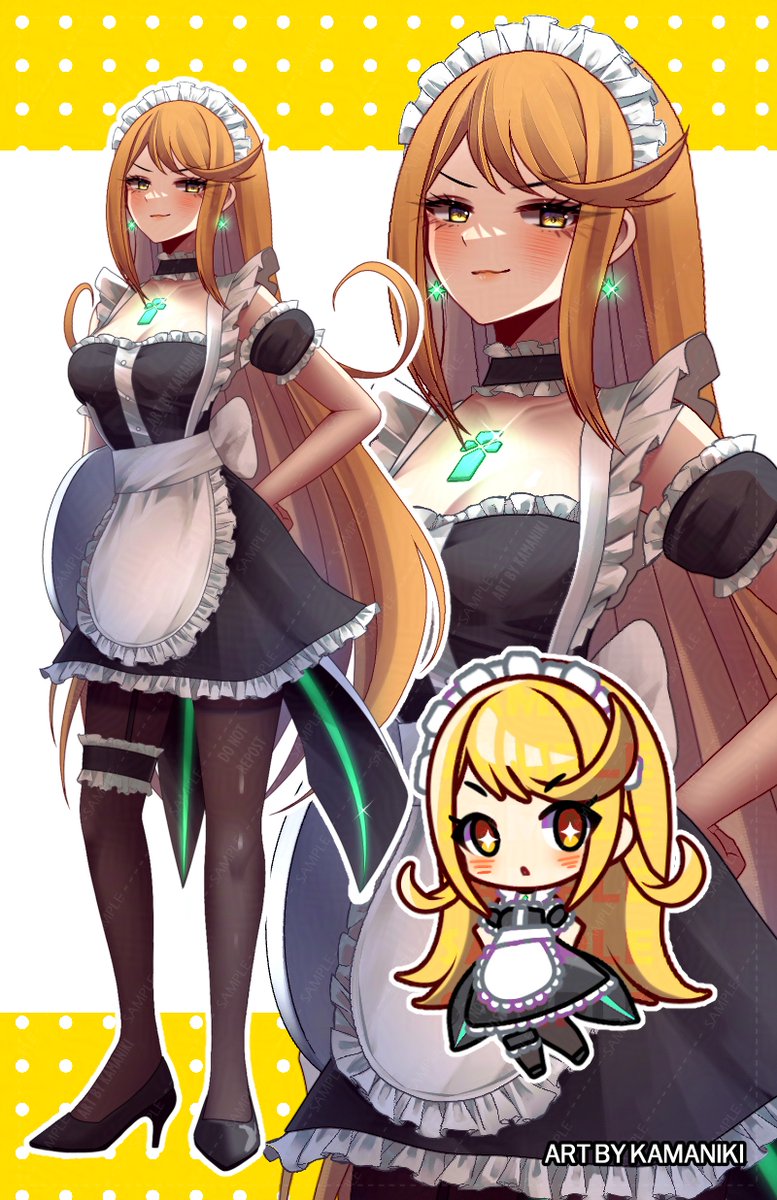 mythra (xenoblade chronicles and 1 more) drawn by kamaniki