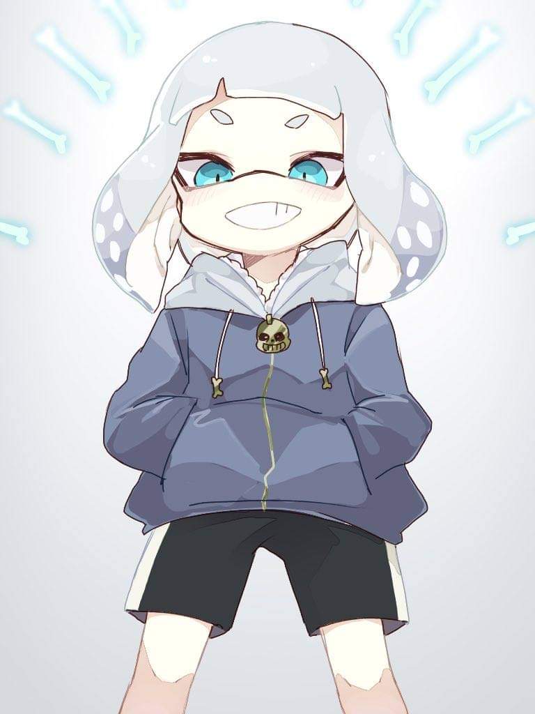 pearl and sans (splatoon and 2 more) drawn by ika_esu