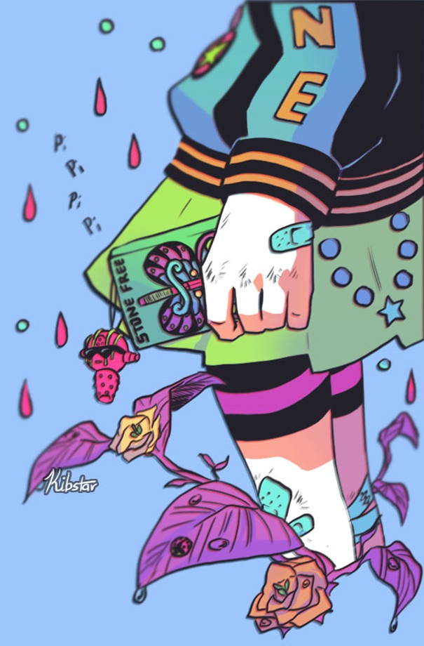 kujo jolyne (jojo no kimyou na bouken and 1 more) drawn by kibstar