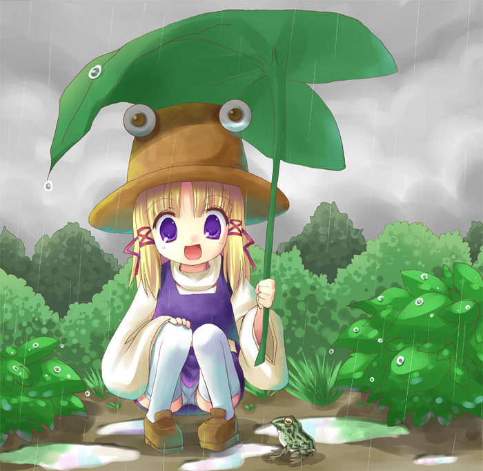 moriya suwako and pyonta (touhou) drawn by fuzuki_imeri