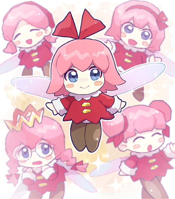 ripple star queen, fairy citizen, and ribbon (kirby and 1 more) drawn by chiimako